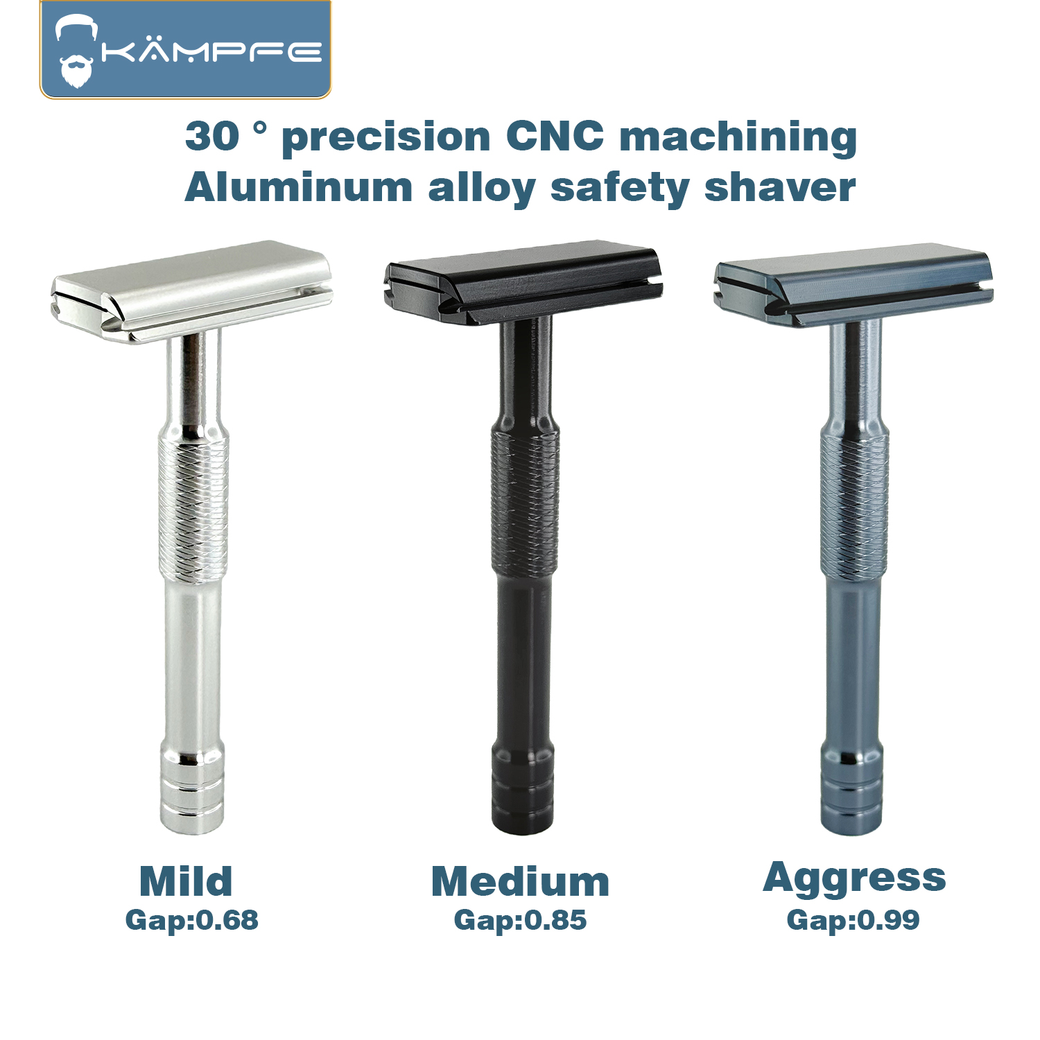 Safety Razor Handle - Rasoir de sécurité manuel KAMPFE CNC