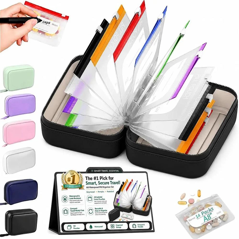 Reusable Bag - 7/14 Pochette Organisateur de Pilules Hebdomadaire