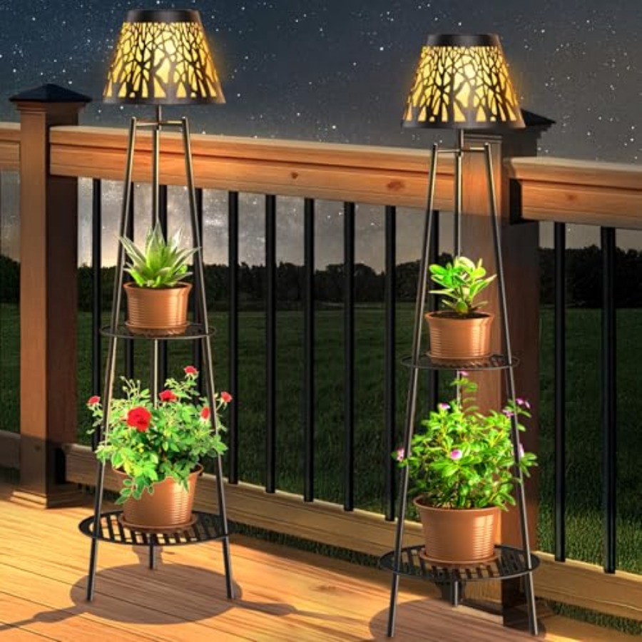 Solar Garden Light - Lot de 2 lampes solaires d'extérieur