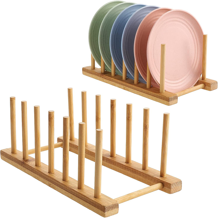 Bamboo Cutlery - Étagère à vaisselle en bambou, porte-assiette,