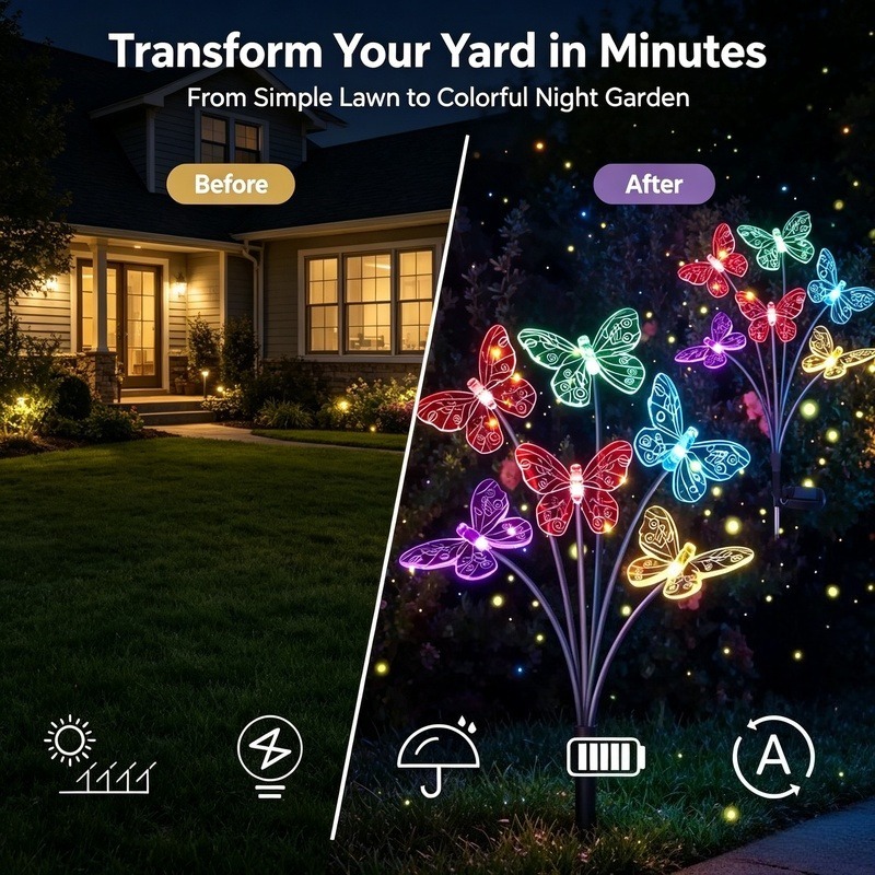 Lampes solaires en forme de pa - Solar Garden Light avis et prix